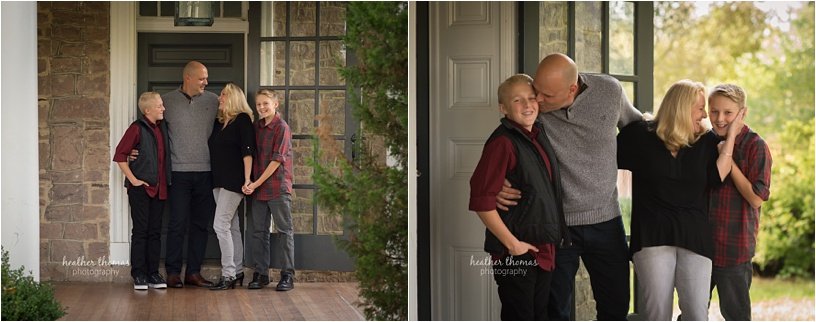 fall photo shoot philadelphia-8.jpg brothers wearing maroon and black with their parents outside for a fall photo shoot in newtown pa