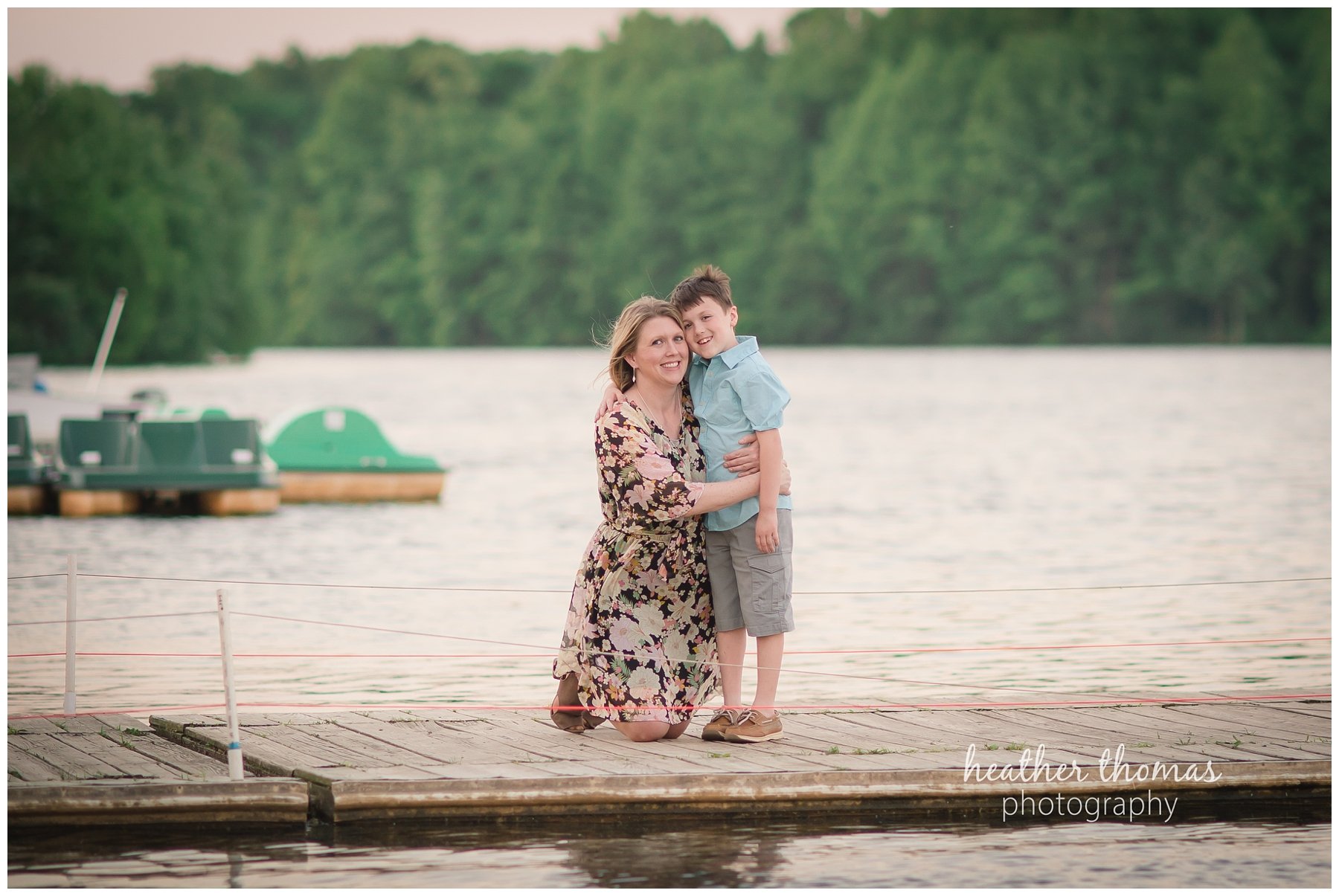 core creek family portrait-61.jpg a picture of a mom and her son on the dock at core creek park in langhorne