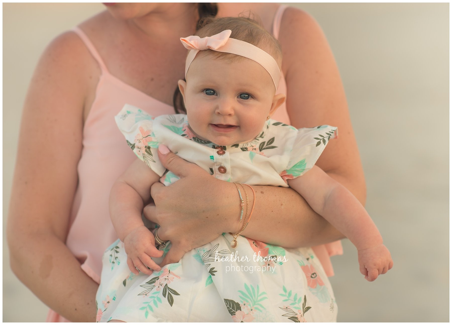 family beach photography ocnj-1.jpg a closeup of a 5 month old baby on the beach in ocean city nj