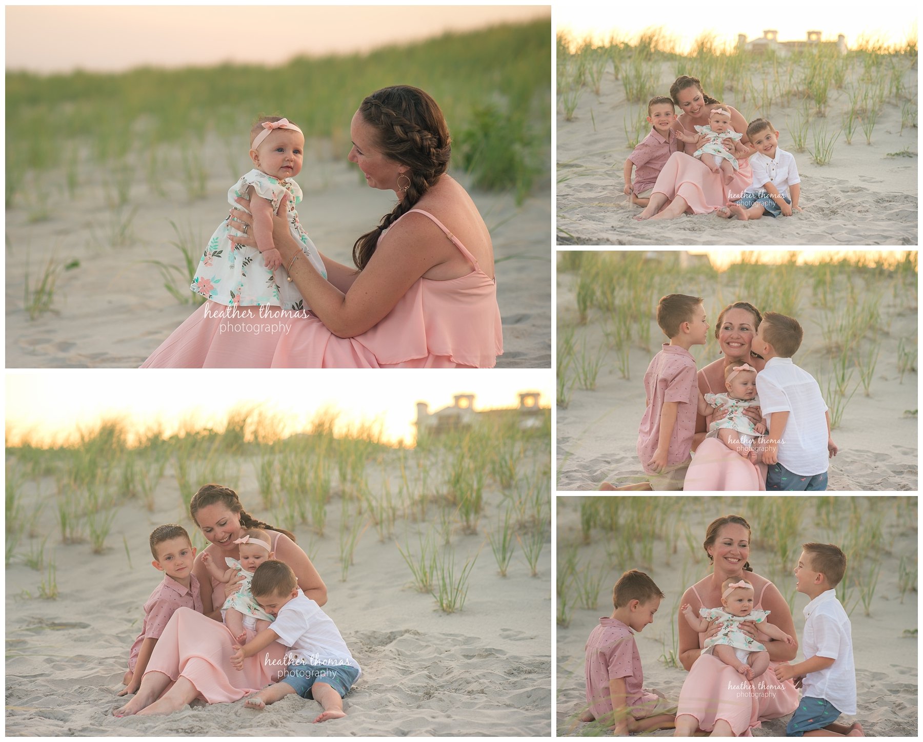 family beach photography ocnj-15.jpg a mother and her three children on the beach in ocean city nj
