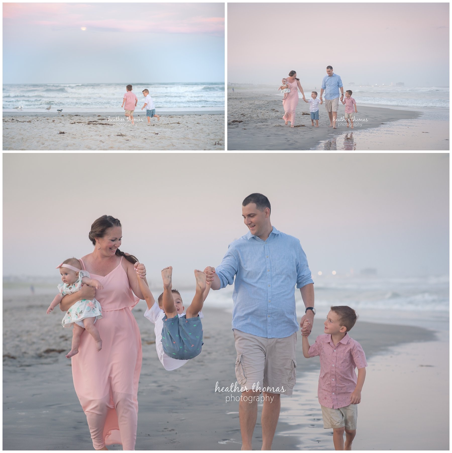 family beach photography ocnj-55.jpg a family of 5 walking along the shore in ocnj