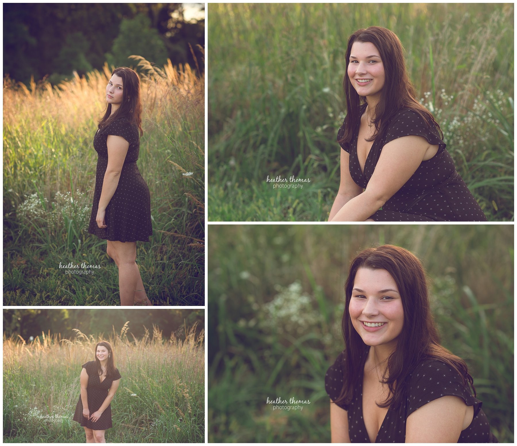 Senior Pictures Philadelphia-1.jpg a senior wearing a black dress in a field smiling for a photo shoot