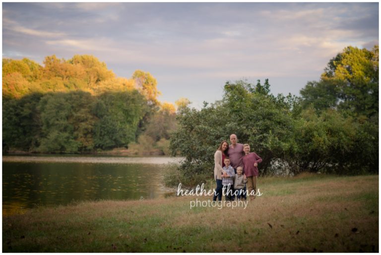 a family of five at core creek park for their photo shoot