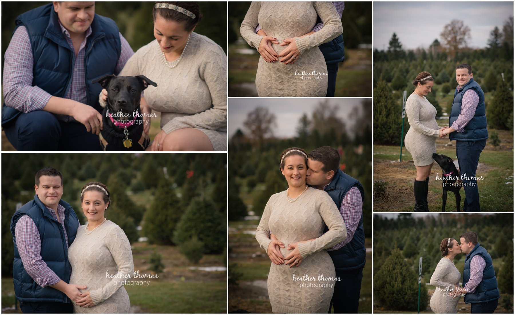 christmas-tree-farm-bucks-county-5.jpg mother and father getting pregnancy photos done in yardley