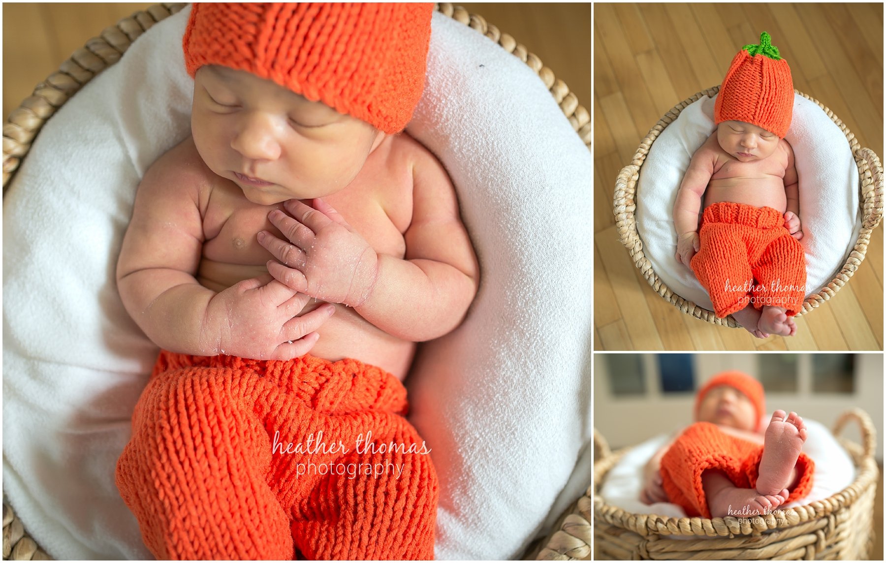 ricketti-newborn-photos-newtown-pa-49.jpg closeups of a newborn girl in pumpkin hat