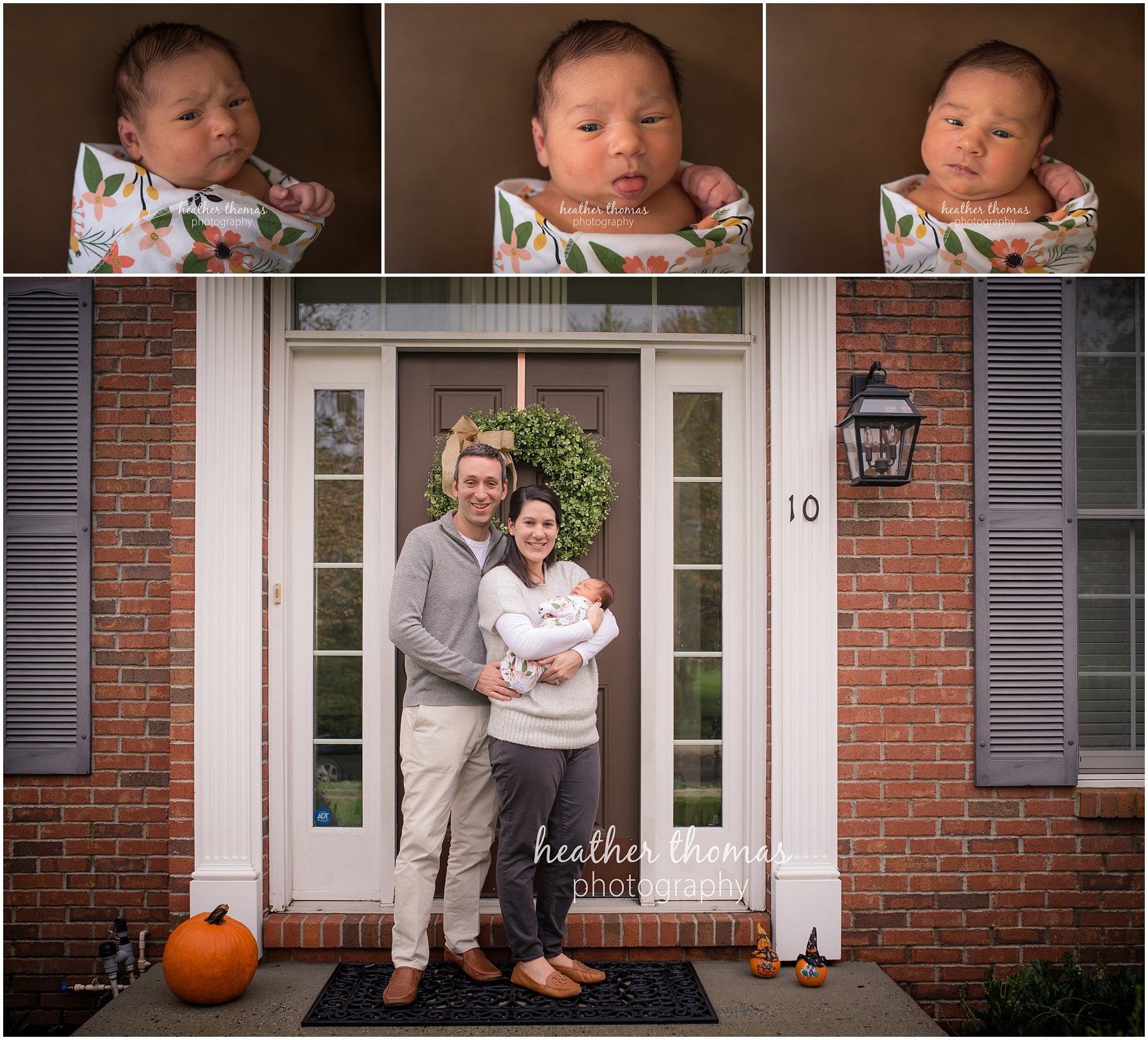 ricketti-newborn-photos-newtown-pa-62.jpg a family standing outside their home in newtown pa at their newborn photo shoot