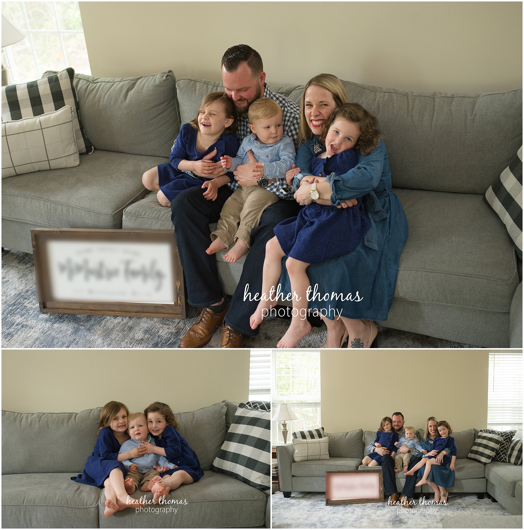 montgomery county family photographer-32.jpg a family of five sitting on their couch in lansdale cuddling for a photo shoot with heather thomas