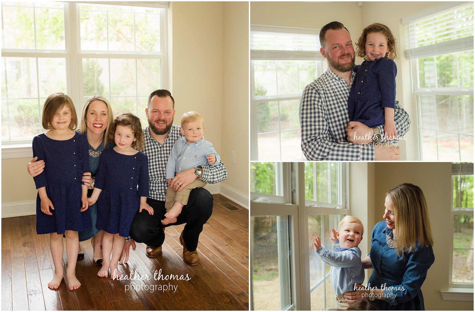 montgomery county family photographer-9.jpg a lifestyle family portrait of five inside their home in lansdale smiling for a photo shoot with heather thomas