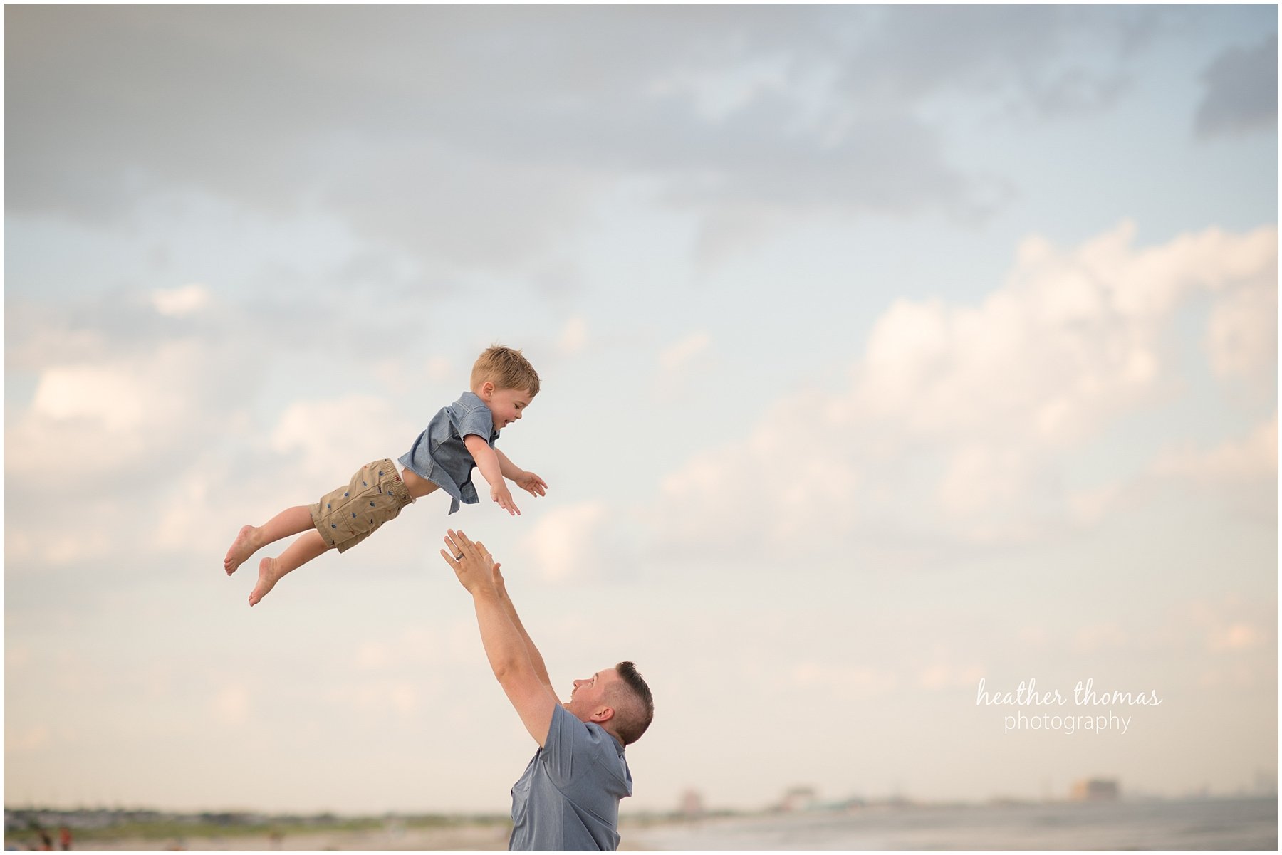 Ocean City, NJ Extended Family Photo Shoot father and son portrait on the beach