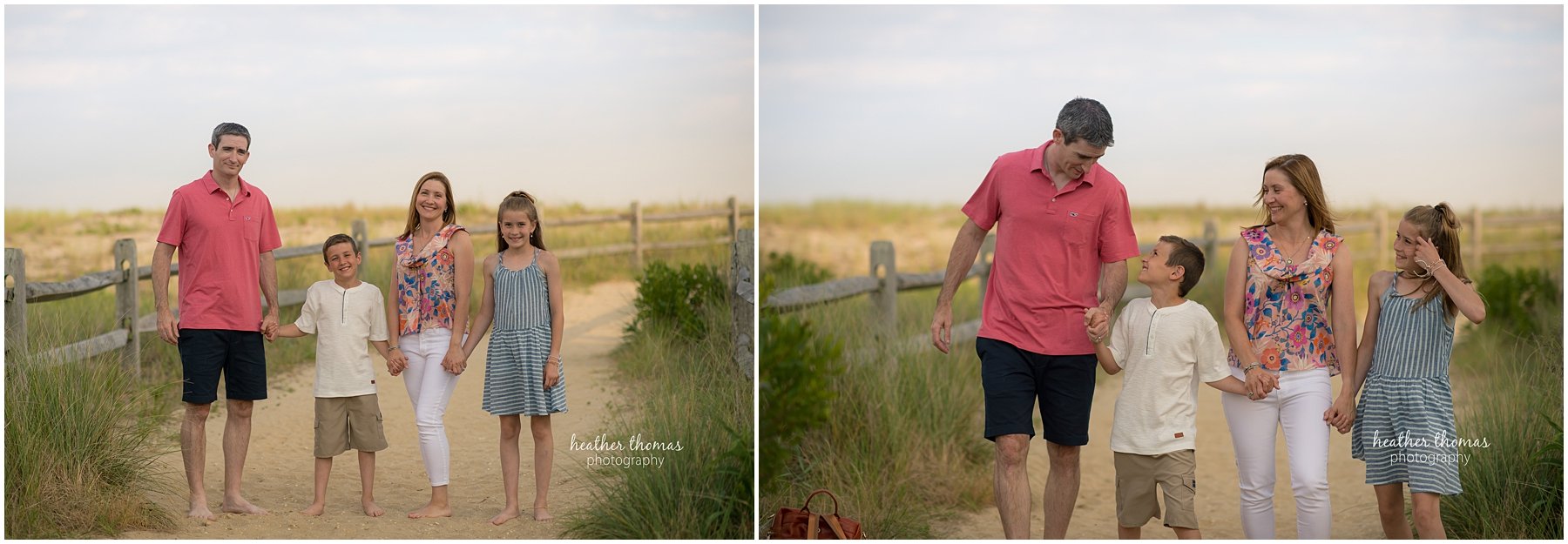 Ocean City, NJ Extended Family Photo Shoot family of four beach portraits