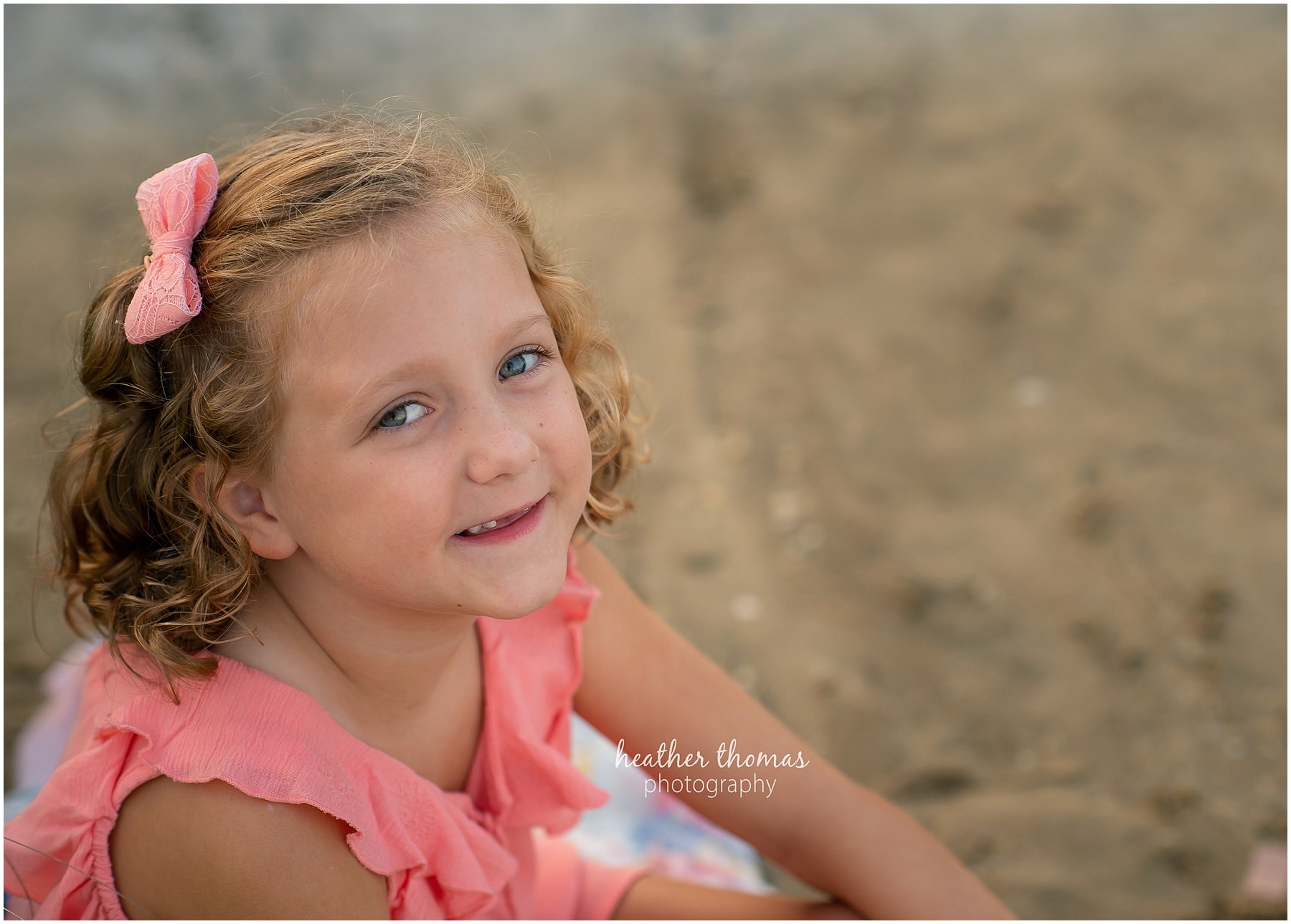 The M Family | OCNJ Family Portraits portrait of young girl at ocean city beach nj
