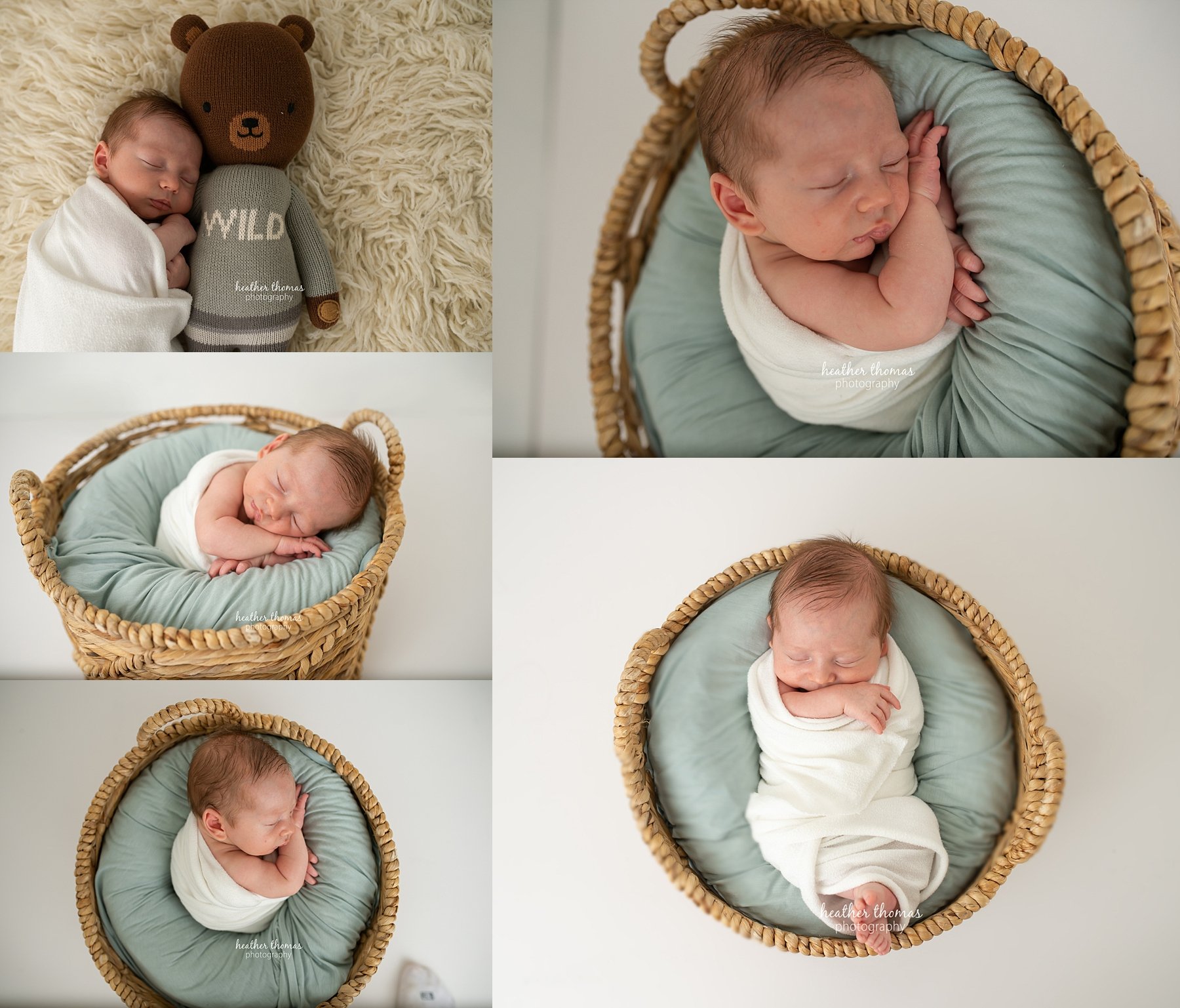 newborn portraits in bucks county pa a newborn baby bot in a basket on white backdrop