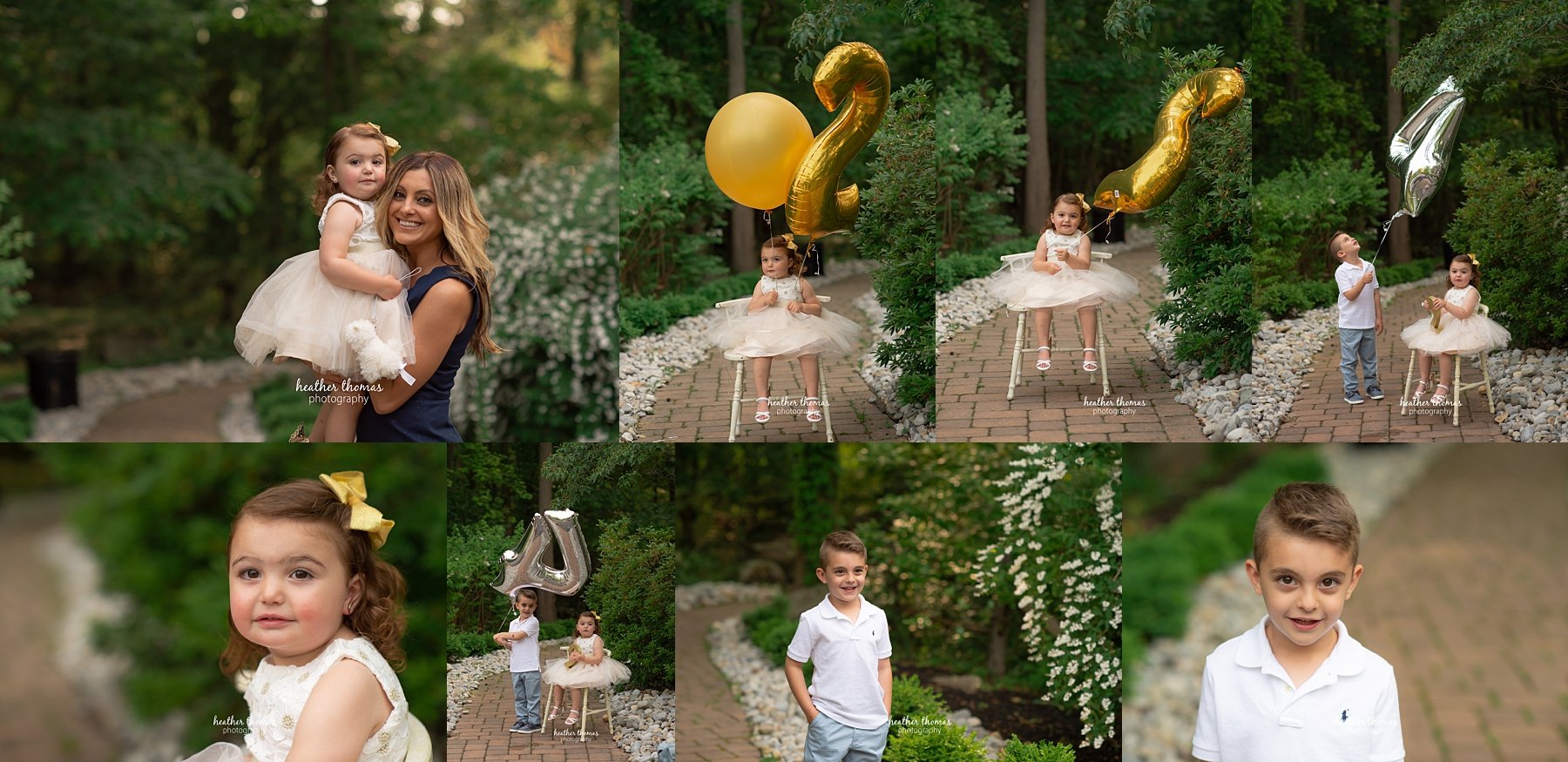 a family photo shoot at sayen gardens in NJ kids birthday photos at sayen gardens