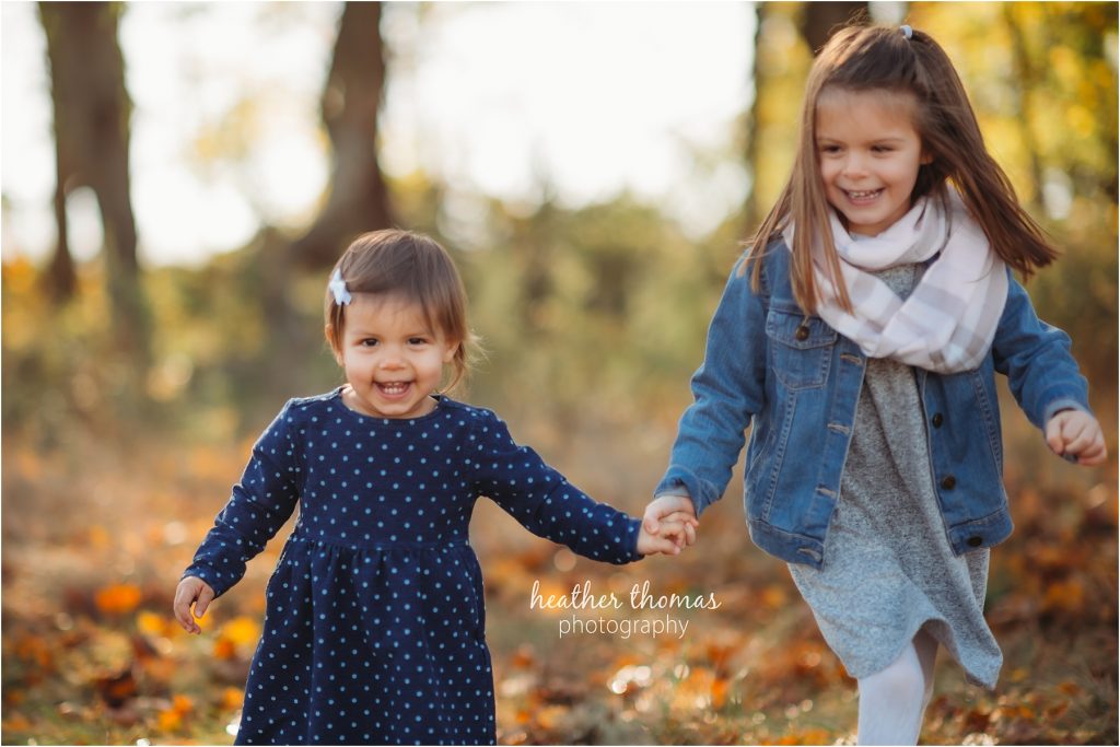 Making Memories at Home | Bucks County, PA Family Photographer sisters portrait in the woods