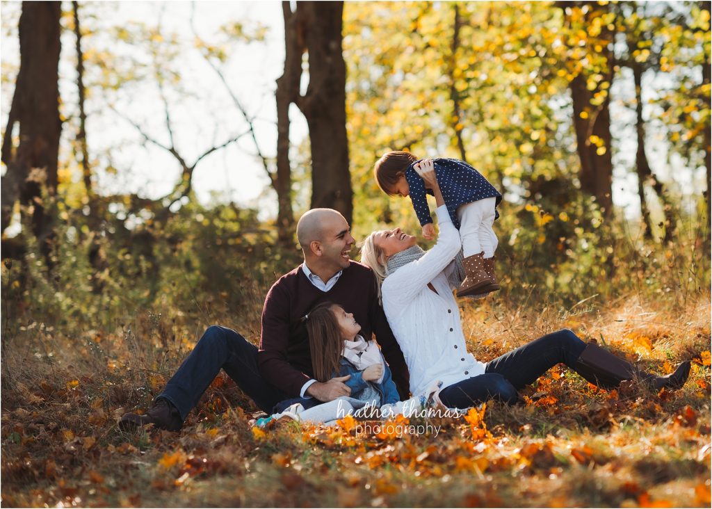 Making Memories at Home | Bucks County, PA Family Photographer family portrait in autumn outdoors