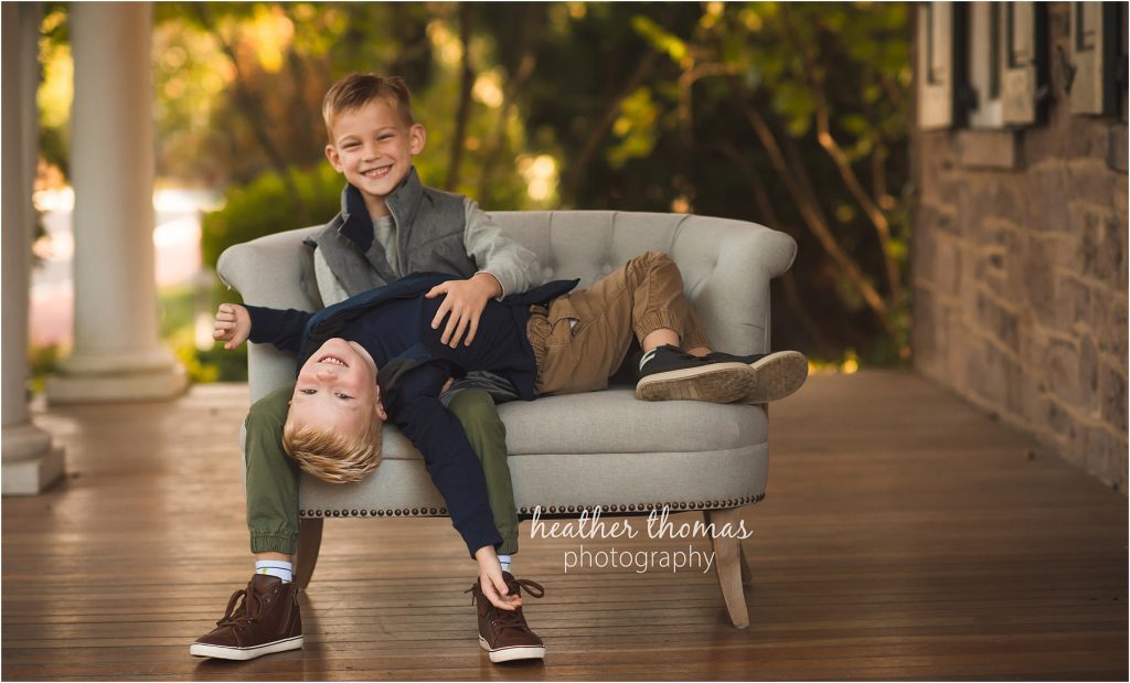 Saint Katherine Drexel Charity | Family Photos in Bucks County, PA brothers fun portrait