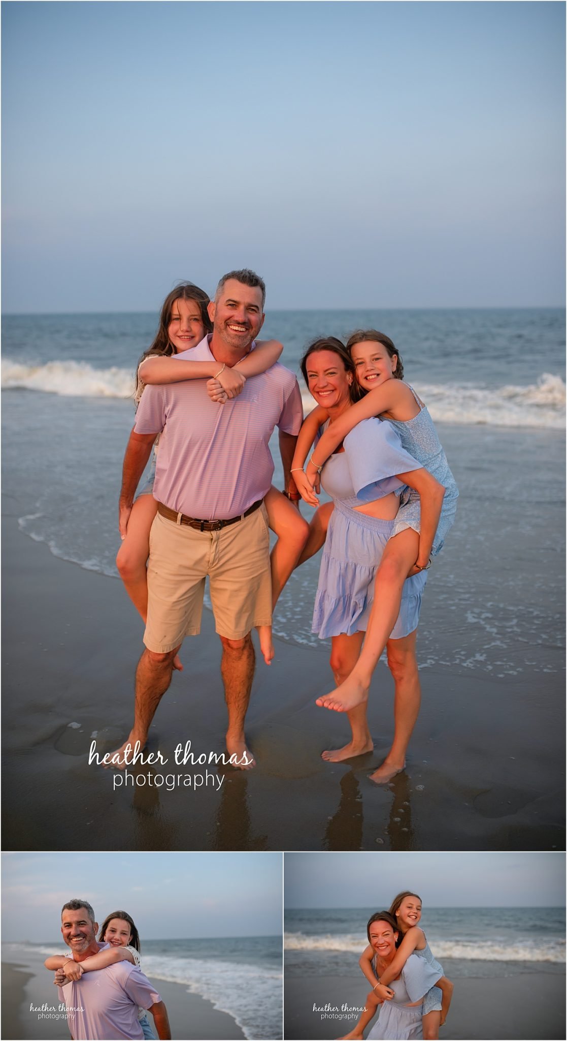 sea isle city family portraits-14.jpg a family of four at a beach photo shoot with Heather thomas photography