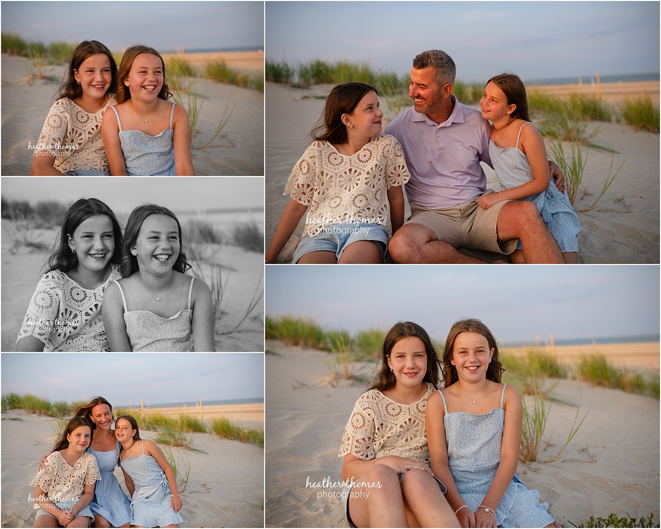 sea isle city family portraits-25.jpg a family of four at a beach photo shoot with Heather thomas photography