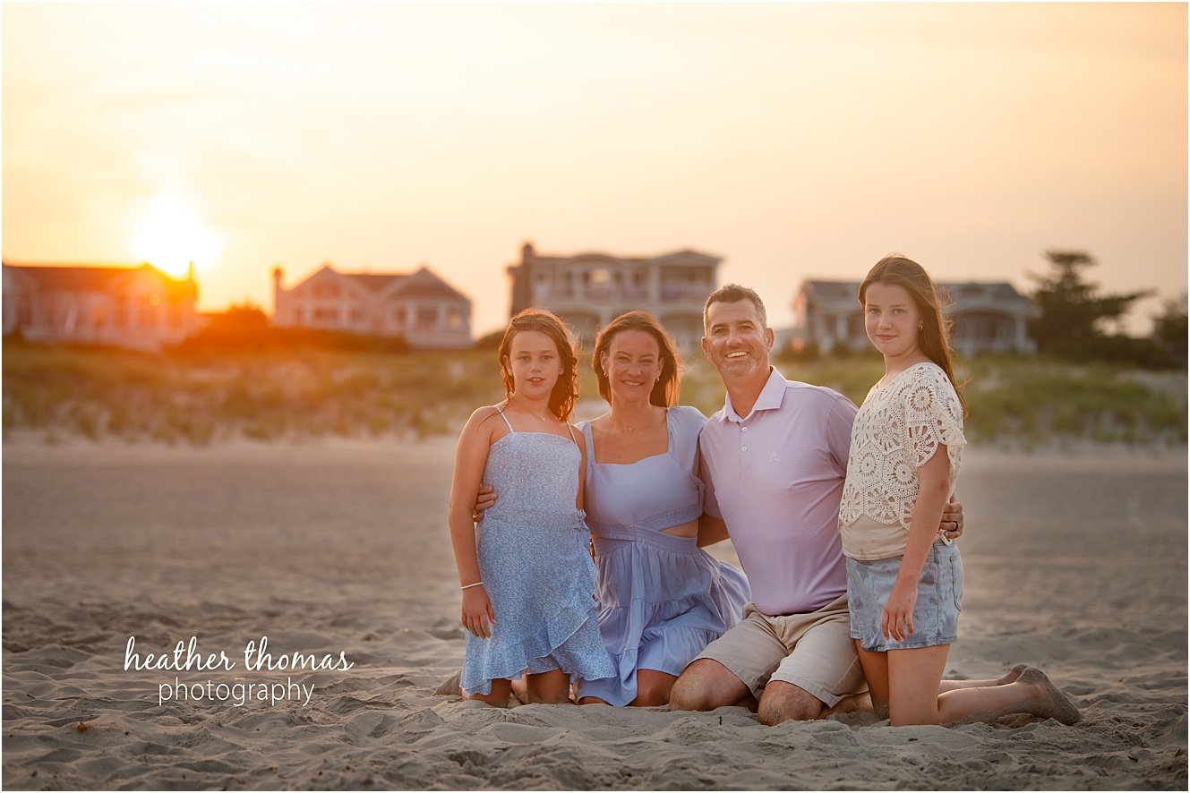 sea isle city family portraits-7.jpg a family of four at a beach photo shoot with Heather thomas photography