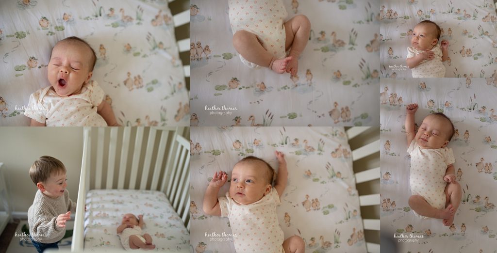How to Prepare for an In-Home Shoot | Newborn Photography Philadelphia toddler greets new baby in crib by heather thomas photography