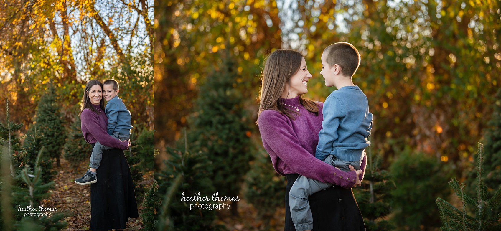 christmas-tree-farm-photo-shoot-heather-thomas-photograhy-84.jpg a professional picture of a mother and her son at the colavita christmas tree farm in bucks county