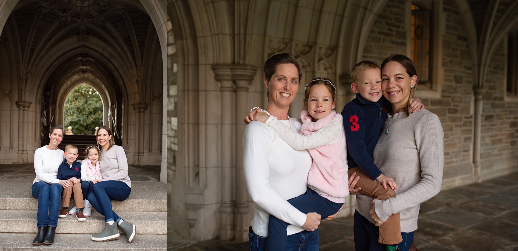 Princeton - Family - Photographer - Heather - Thomas-27.jpg family under stone arches by Philadelphia family photographer