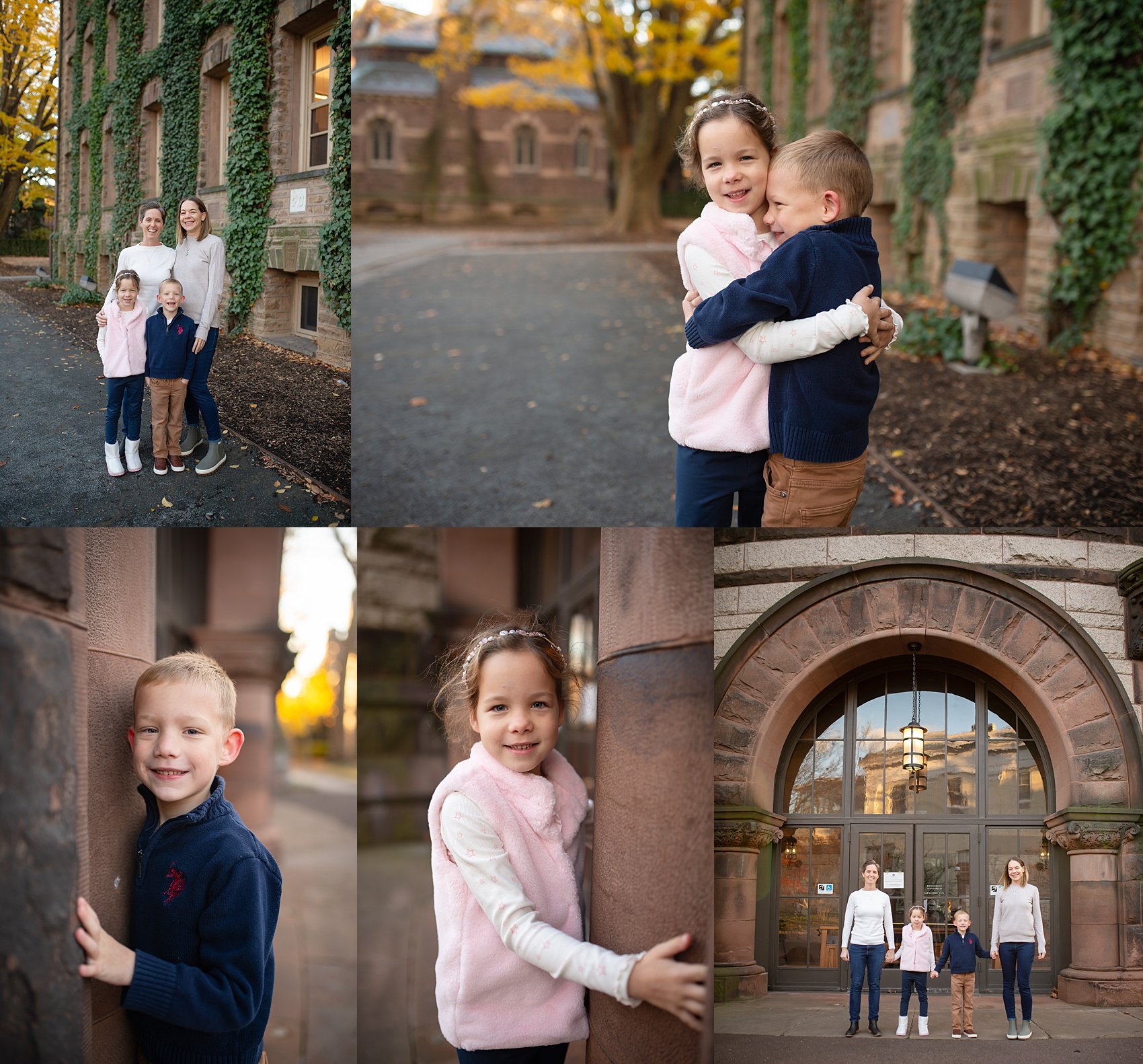 Princeton - Family - Photographer - Heather - Thomas-4.jpg siblings snuggle on sidewalk after learning things to do in Bucks County PA
