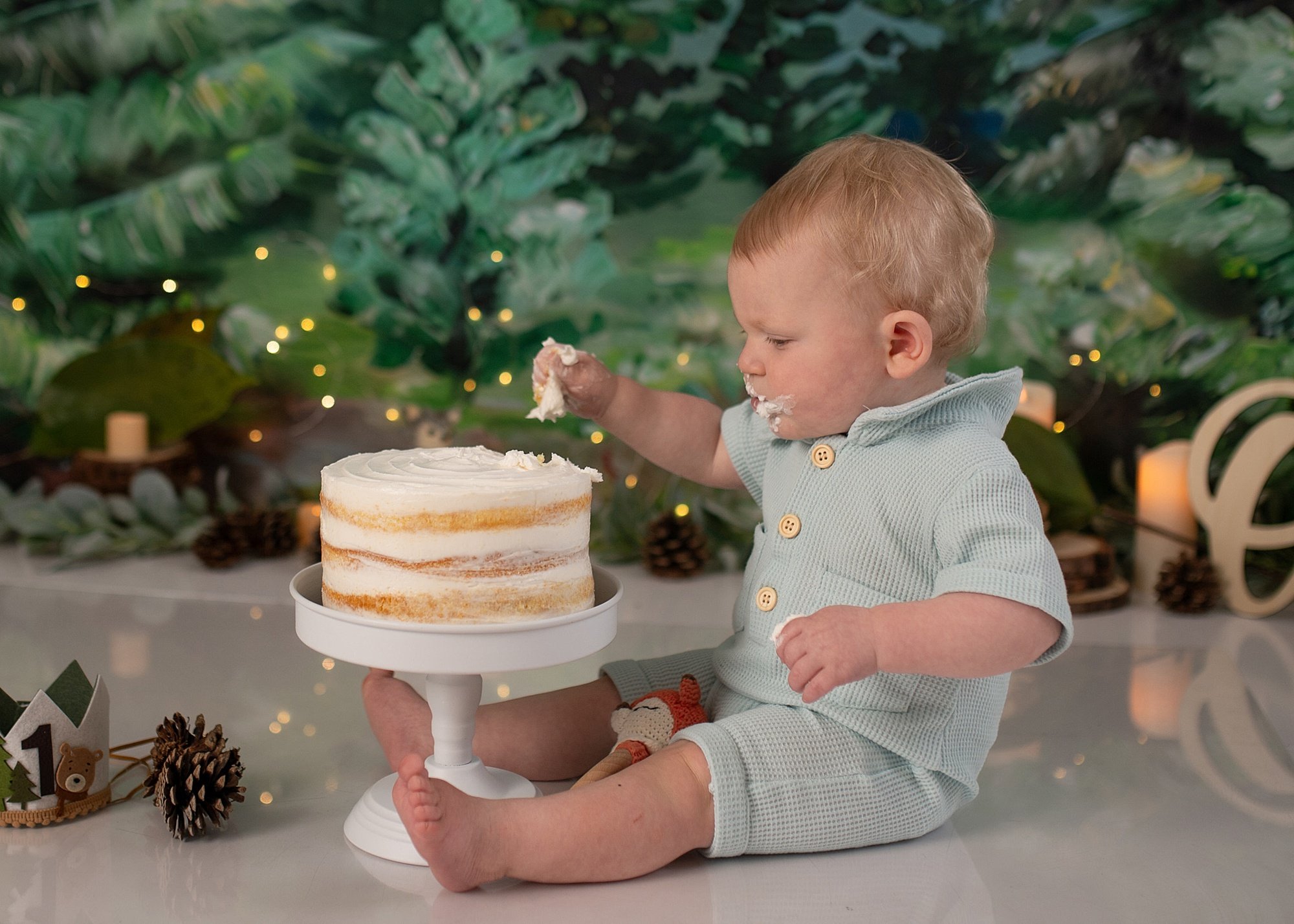 Swope - First Birthday-57.jpg an outdoor themed milestone birthday photoshoot with birthday photographer heather thomas photography