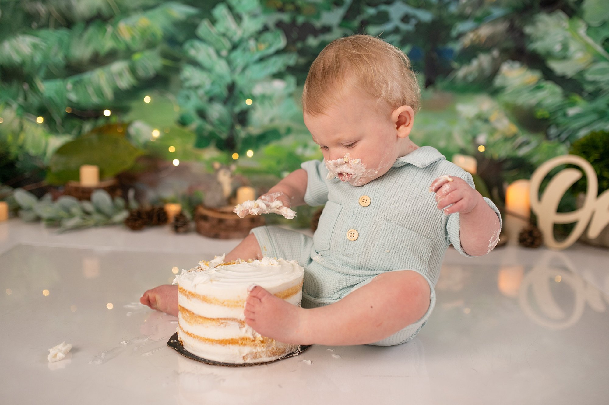 Swope - First Birthday-62.jpg cake smash portrait by Bucks County photographer