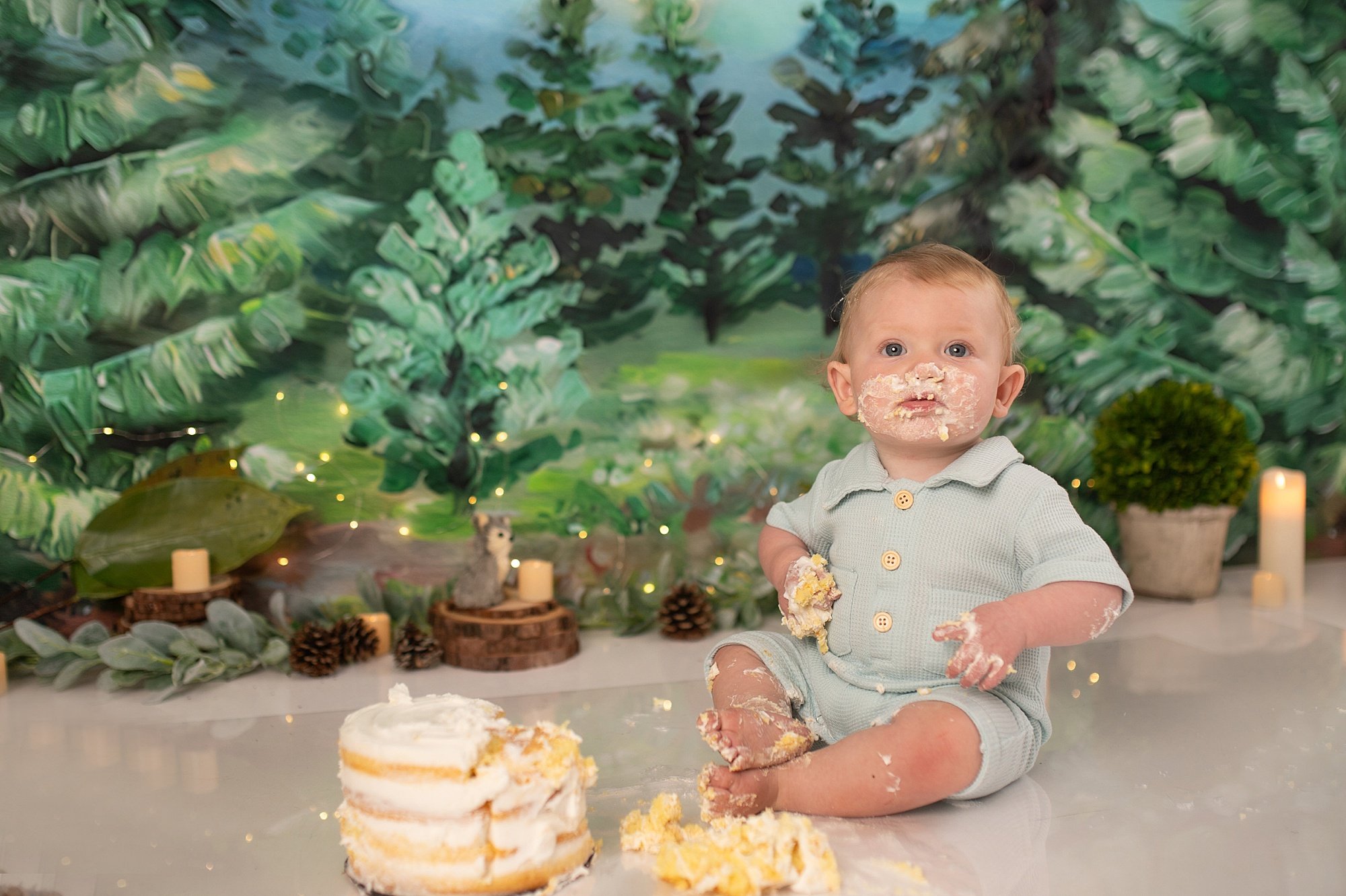 Swope - First Birthday-73.jpg cake smash portrait by Bucks County photographer