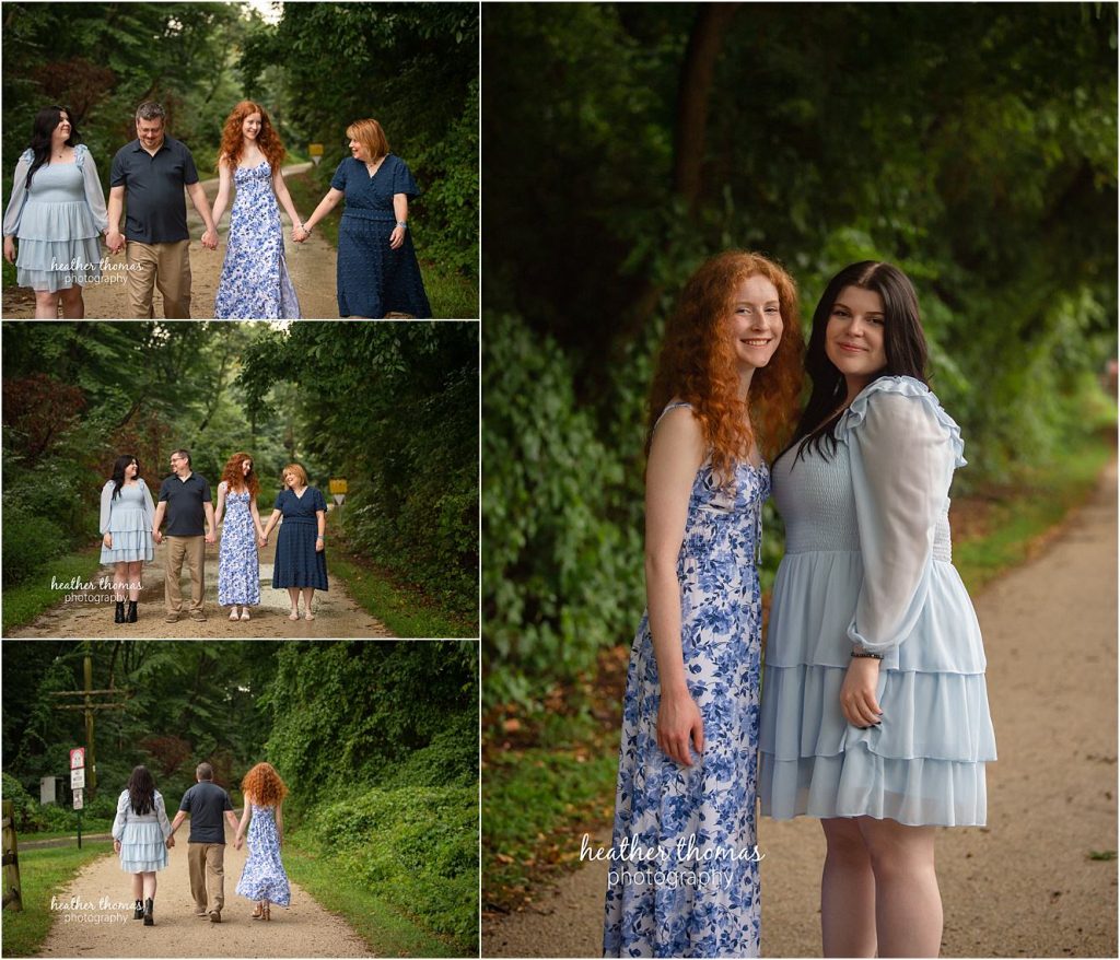 Why Hanging Family Portraits Sparks Joy – Insights from a Bucks County Family Photographer a family of 4 at their photo shoot with bucks county family photographer heather thomas-001