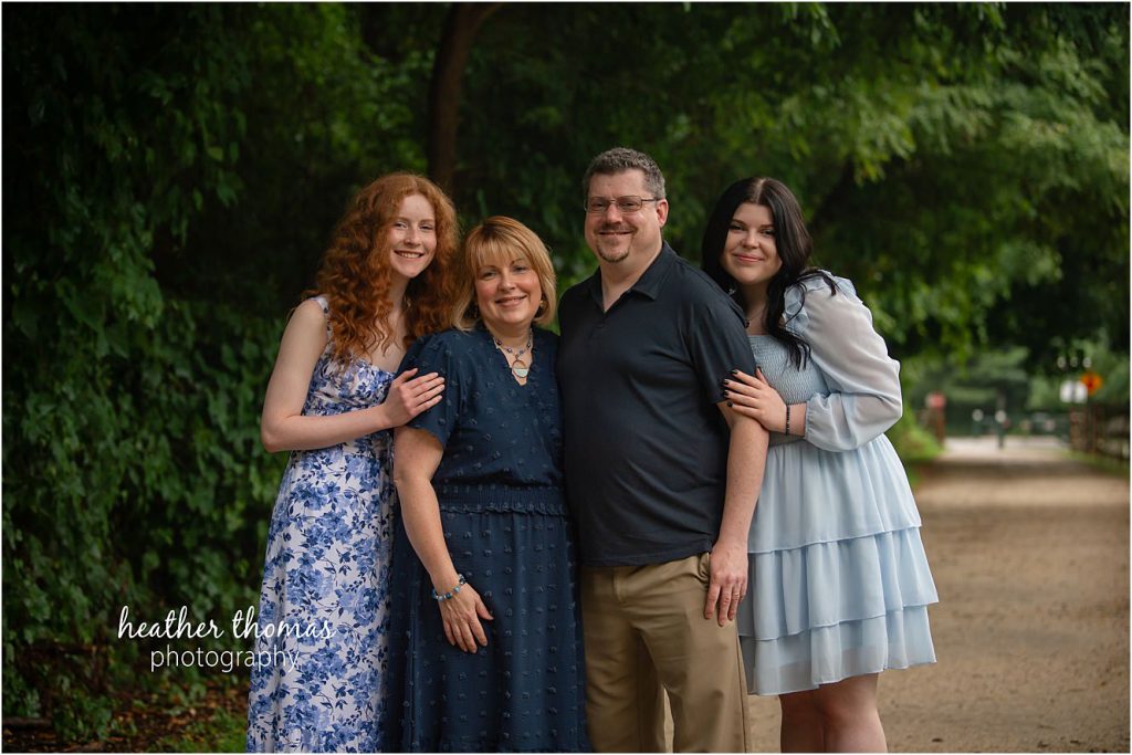 a family of 4 at their photo shoot with bucks county family photographer heather thomas-001 How Hanging Family Portraits Sparks Joy – Insights from a Bucks County Family Photographer
