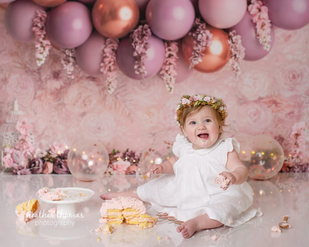 5 Things To#15 Ask Before Your Cake Smash Shoot | Bucks County Family Photographer baby smiles with cake everywhere by Bucks County Family Photographer