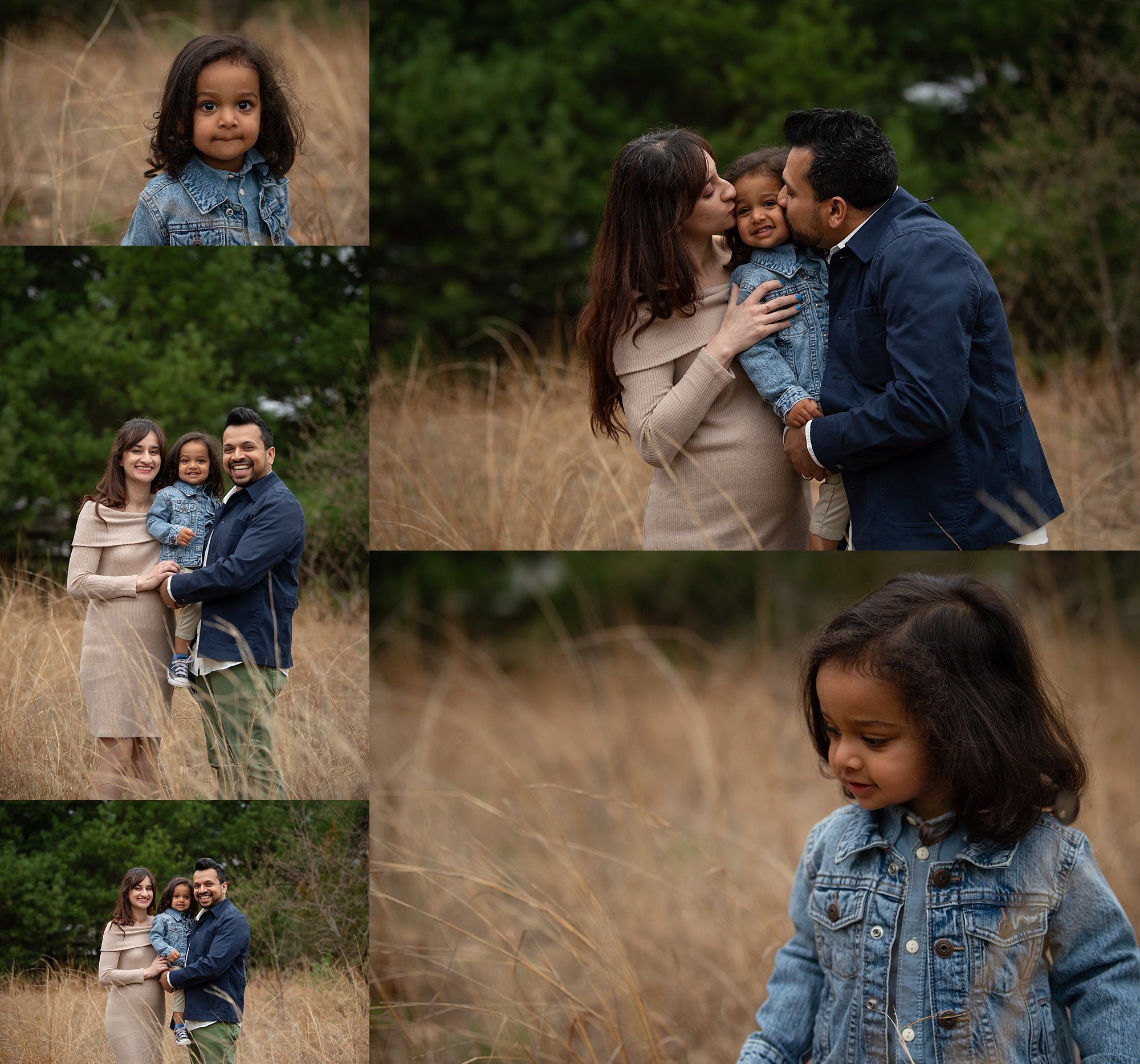 Siriwardana - Family-22_south-jersey-family-photos-with-heather-thomas-photography.jpg Happy family of four standing together in a golden sunlit field, one of the 7 stunning South Jersey photo locations perfect for outdoor family portraits