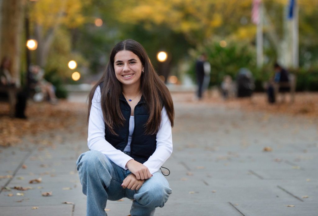 Washington Square Philadelphia Family Photography Session a portrait of a teenage girl smiling at her photo session in washington square park in philadelphia